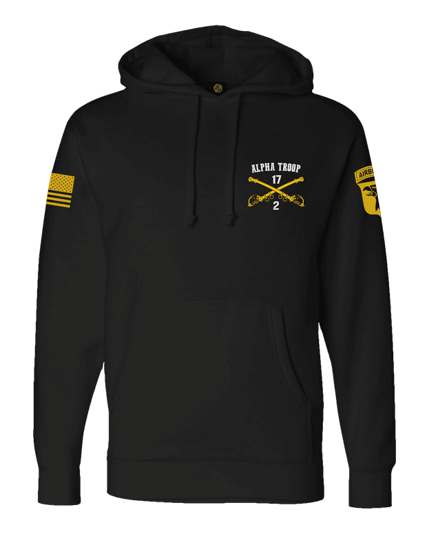 F400: "Alpha Troop" Everyday Hoodie (US Army, 2-17 CAV) UTD Reloaded Gear Co. S Black Pullover