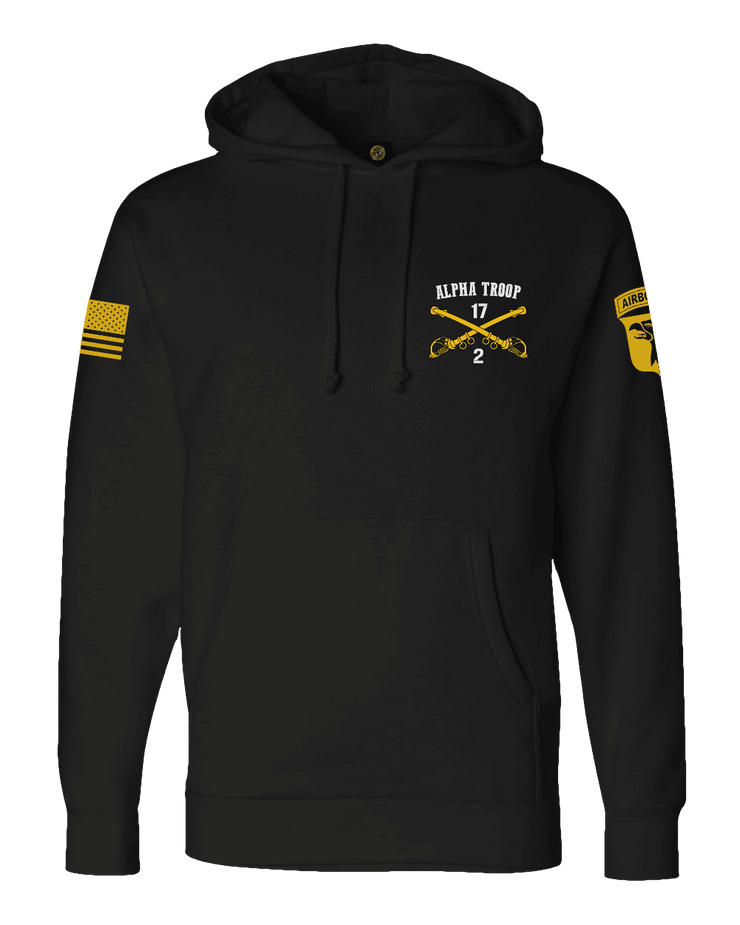 F400: "Alpha Troop" Everyday Hoodie (US Army, 2-17 CAV) UTD Reloaded Gear Co. S Black Pullover