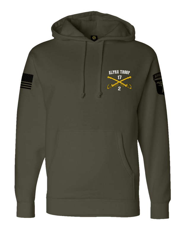 F400: "Alpha Troop" Everyday Hoodie (US Army, 2-17 CAV) UTD Reloaded Gear Co. S OD Green Pullover