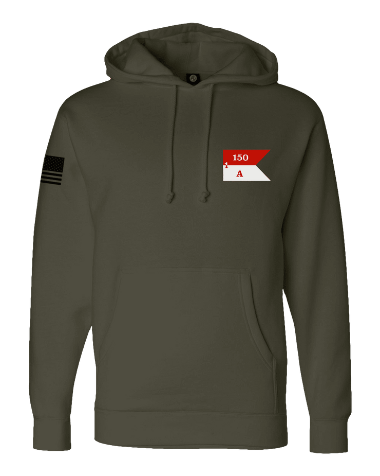 F400: "Apache" Everyday Hoodie (WV ARNG: A Troop, 1-150th CAV) UTD Reloaded Gear Co. S OD Green Pullover