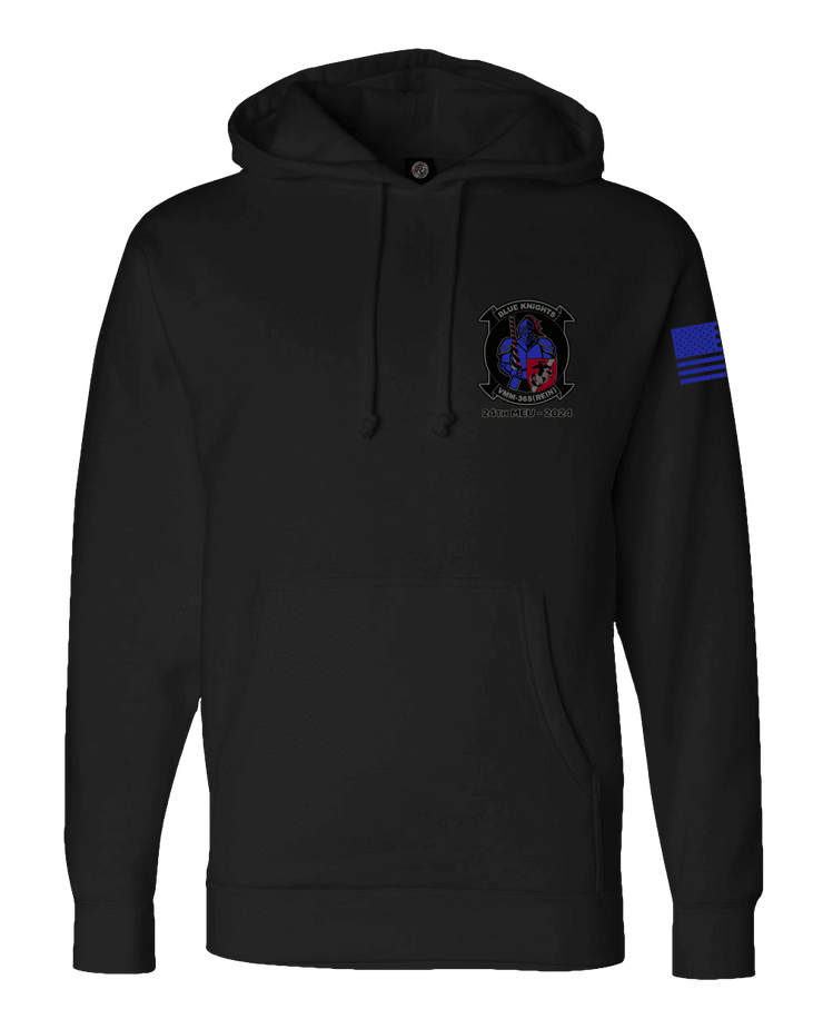 F400: "Blue Knights" Everyday Hoodie (USMC VMM-365 (REIN)) UTD Reloaded Gear Co. S Black Pullover