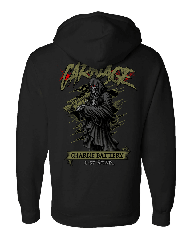 F400: "Carnage" Everyday Hoodie (US Army, C Batt, 1-57 ADAR) UTD Reloaded Gear Co. 