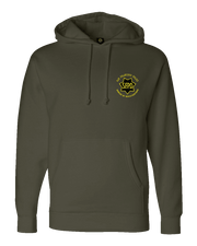 F400: "Gold in Peace, Iron in War" Everyday Hoodie (SFPD Bureau of Investigations) UTD Reloaded Gear Co. S OD Green Pullover