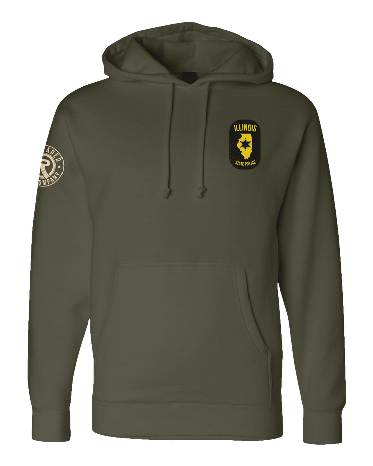 F400: "Integrity, Service, Pride" Everyday Hoodie (Illinois State Troopers, CC 144) UTD Reloaded Gear Co. S OD Green Pullover