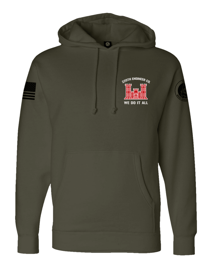 F400: "Mud Dogs" Everyday Hoodie (1st Plt, 220th Engineer Co.) UTD Reloaded Gear Co. S OD Green Pullover