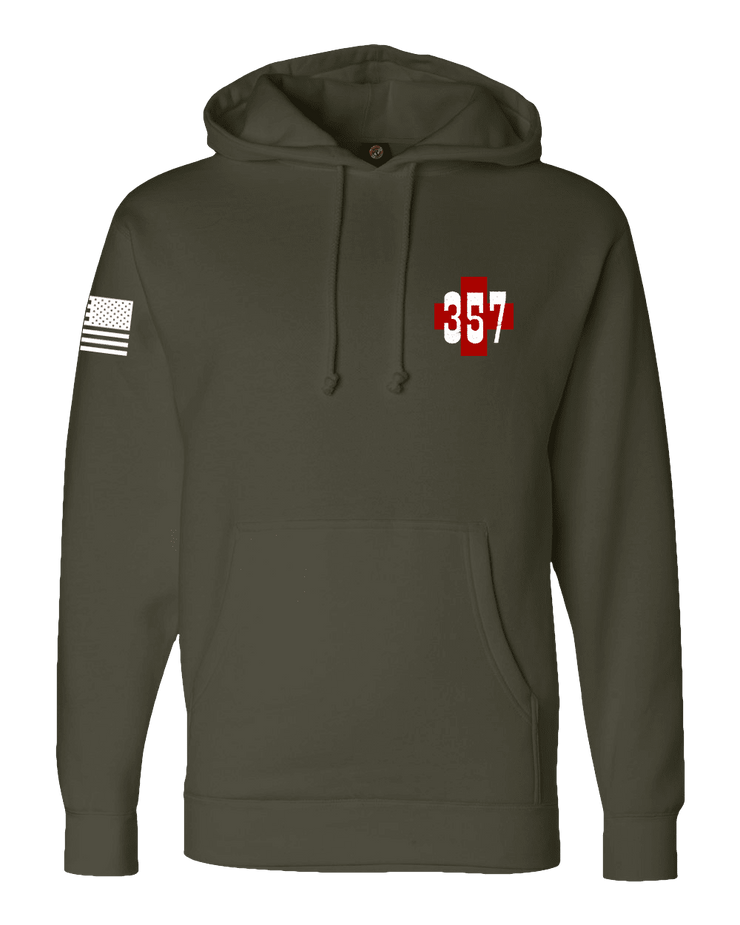 F400: "Simul Salvamus" Everyday Hoodie (US Army 357th FRSD) UTD Reloaded Gear Co. S OD Green Pullover