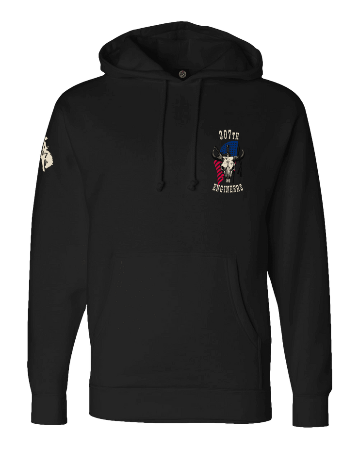 F400: "Skeleton Crew" Everyday Hoodie (WY ARNG 307th Engineers) UTD Reloaded Gear Co. S Black Pullover