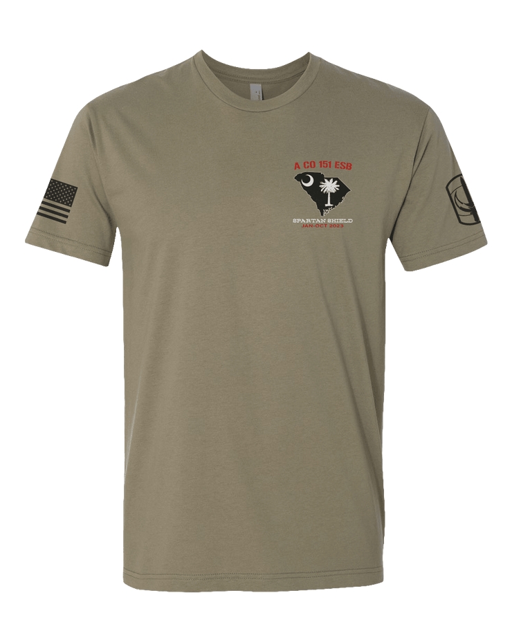 T100: "Alpha Dawgs" Classic Cotton T-shirt (US Army, A Co, 151 ESB) UTD Reloaded Gear Co. S Army OCP Tan 