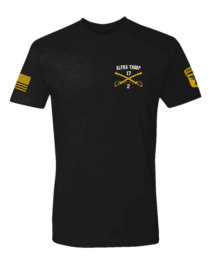 T100: "Alpha Troop" Classic Cotton T-shirt (US Army, 2-17 CAV) UTD Reloaded Gear Co. S Black 