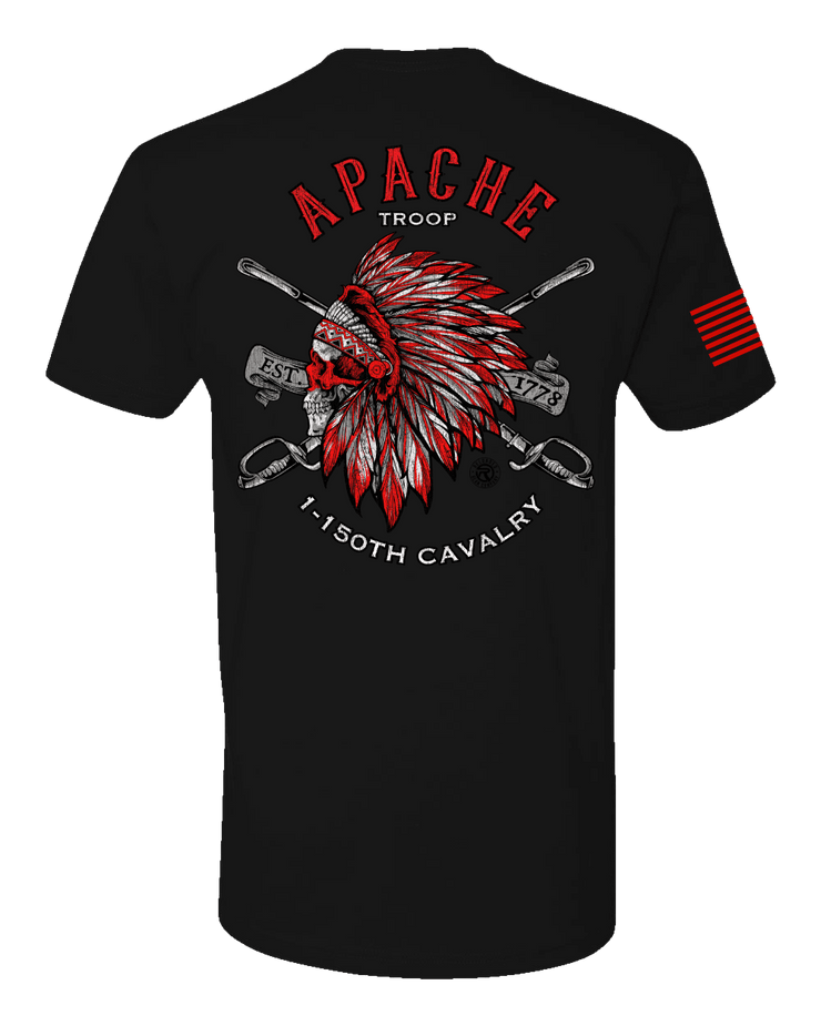 T100: "Apache" Classic Cotton T-shirt (WV ARNG: A Troop, 1-150th CAV) UTD Reloaded Gear Co. 