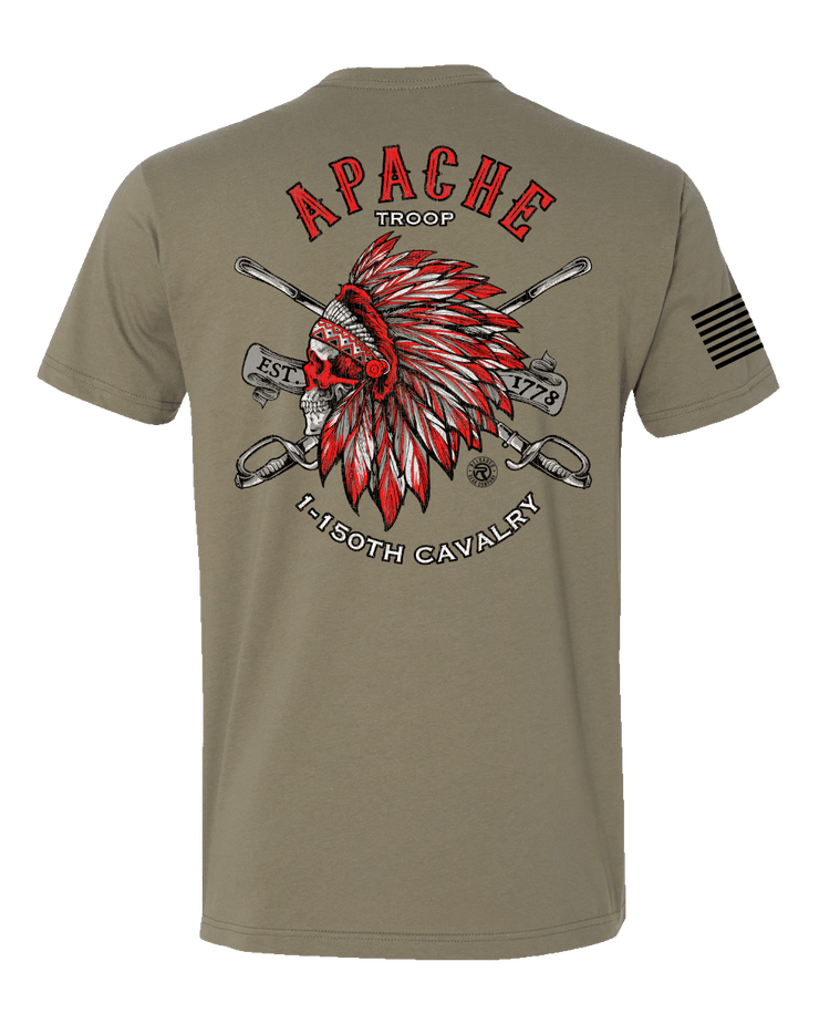T100: "Apache" Classic Cotton T-shirt (WV ARNG: A Troop, 1-150th CAV) UTD Reloaded Gear Co. 