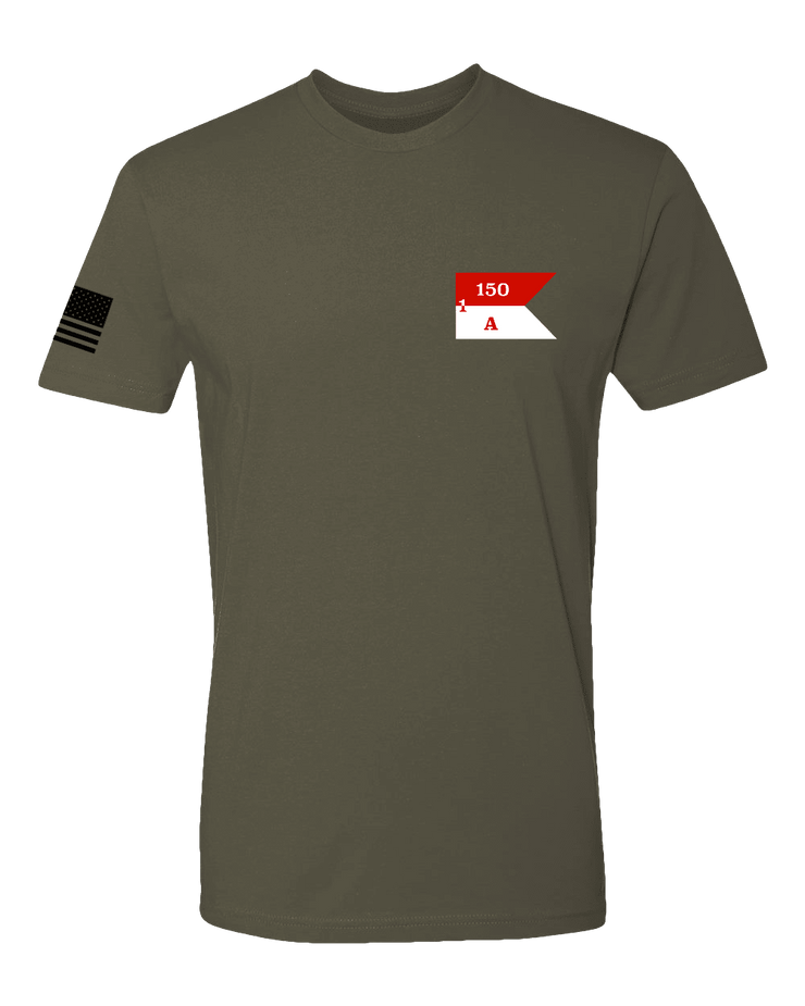 T100: "Apache" Classic Cotton T-shirt (WV ARNG: A Troop, 1-150th CAV) UTD Reloaded Gear Co. S OD Green 