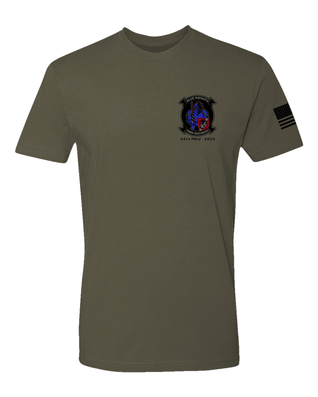 T100: "Blue Knights" Classic Cotton T-shirt (USMC VMM-365 (REIN)) UTD Reloaded Gear Co. S OD Green 