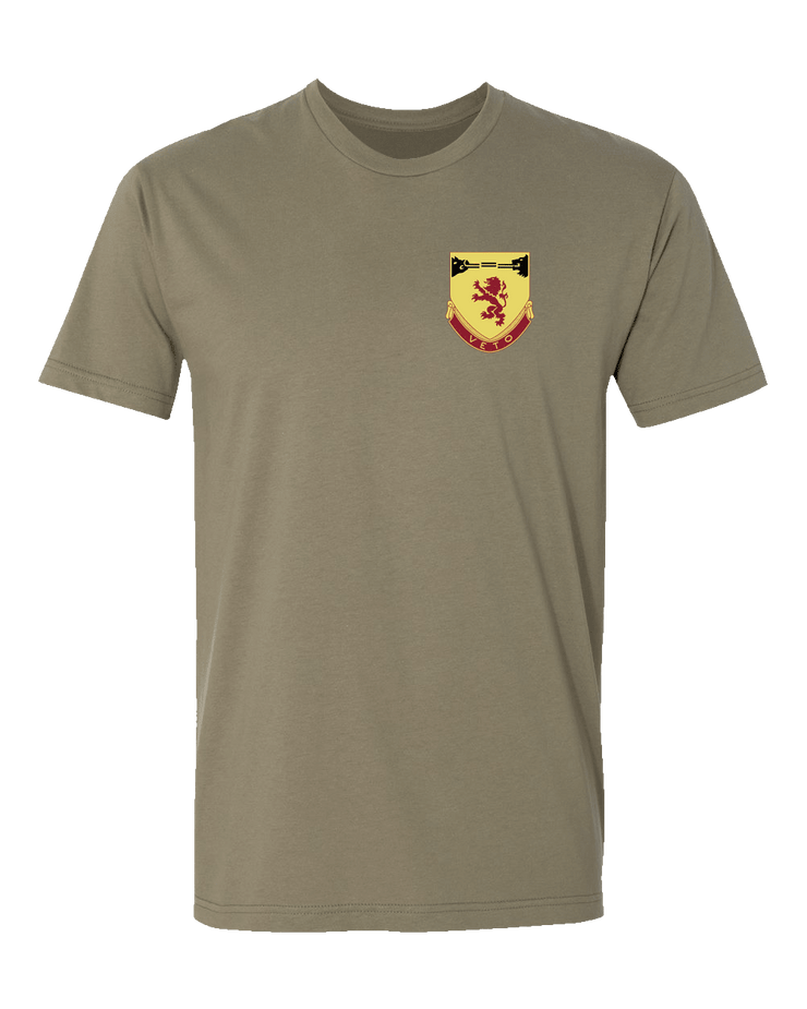 T100: "Carnage" Classic Cotton T-shirt (US Army, C Batt, 1-57 ADAR) UTD Reloaded Gear Co. S Army OCP Tan 