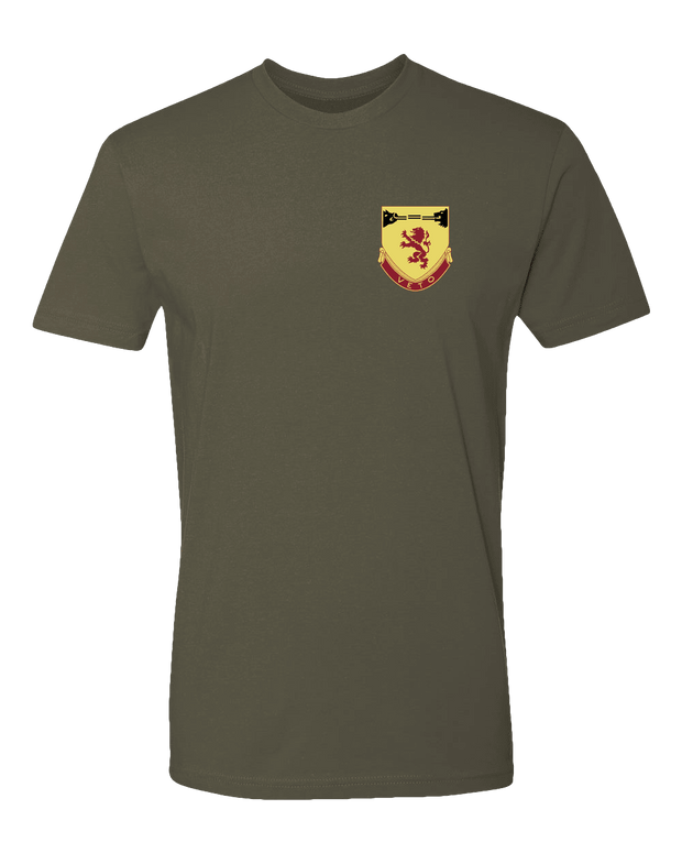 T100: "Carnage" Classic Cotton T-shirt (US Army, C Batt, 1-57 ADAR) UTD Reloaded Gear Co. S OD Green 