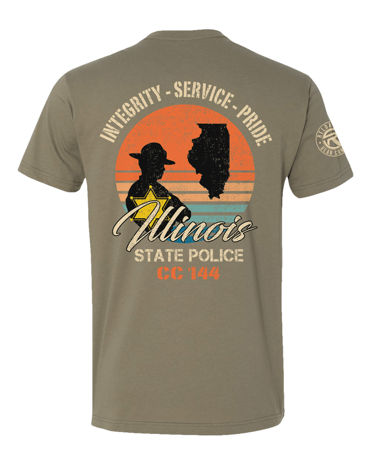 T100: "Integrity, Service, Pride" Classic Cotton T-shirt (Illinois State Troopers, CC 144) UTD Reloaded Gear Co. 