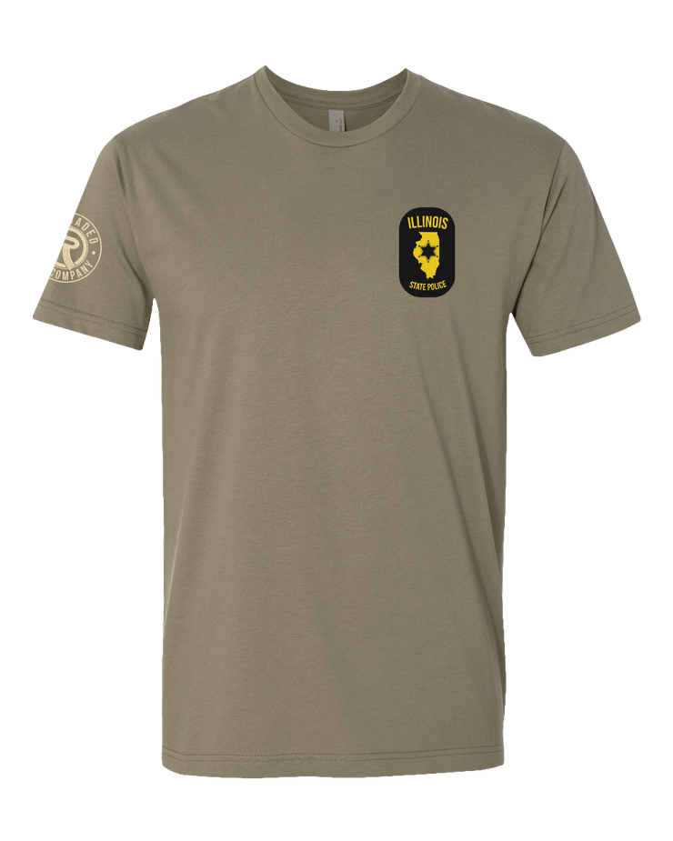T100: "Integrity, Service, Pride" Classic Cotton T-shirt (Illinois State Troopers, CC 144) UTD Reloaded Gear Co. S Army OCP Tan 