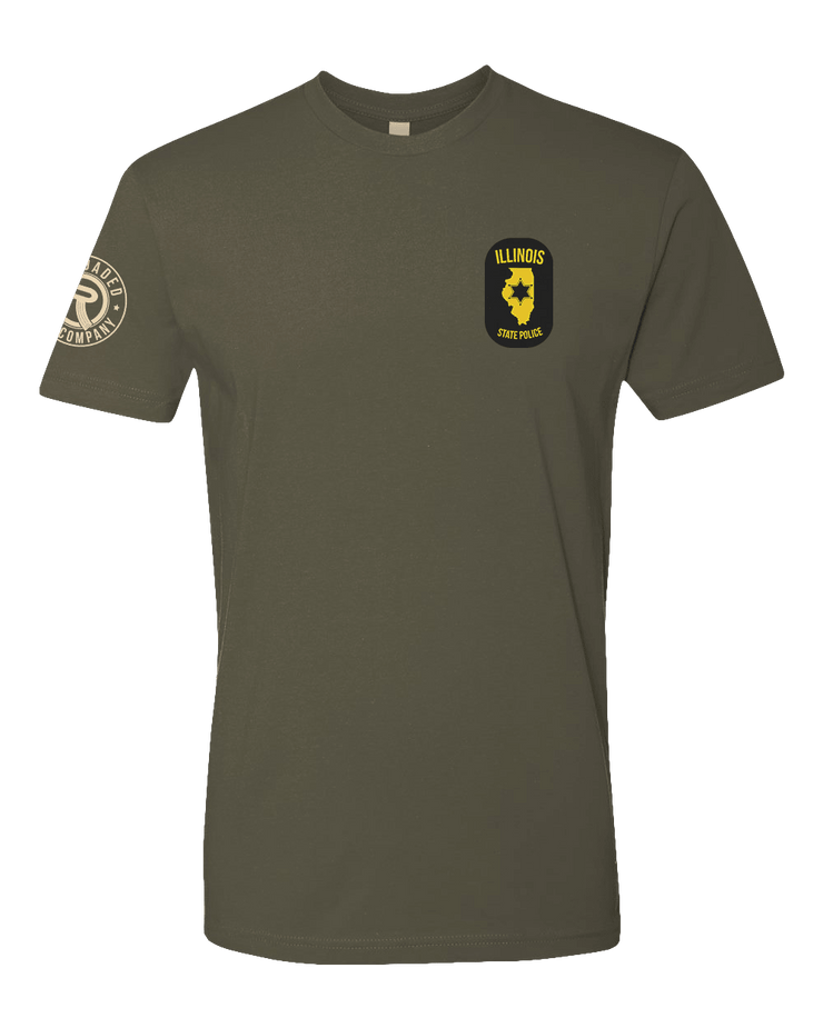T100: "Integrity, Service, Pride" Classic Cotton T-shirt (Illinois State Troopers, CC 144) UTD Reloaded Gear Co. S OD Green 