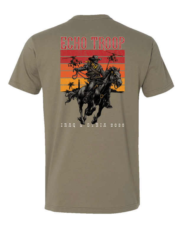 T100: "Iron Horse" Classic Cotton T-shirt (US Army, E Troop, 2-17 ACS) UTD Reloaded Gear Co. 