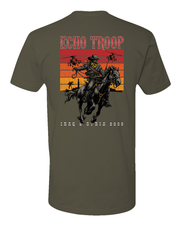 T100: "Iron Horse" Classic Cotton T-shirt (US Army, E Troop, 2-17 ACS) UTD Reloaded Gear Co. 