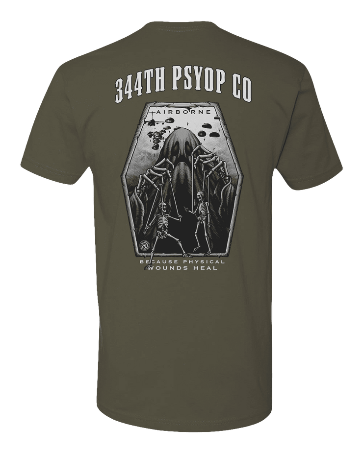 T100: "PSYOP Ghosts" Classic Cotton T-shirt (US Army, 344th PSYOP Co) UTD Reloaded Gear Co. 