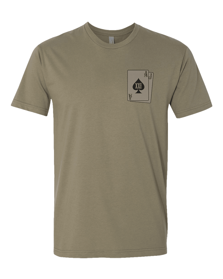 T100: "Stack The Deck" Classic Cotton T-shirt (La Habra PD, Station 21) UTD Reloaded Gear Co. S Army OCP Tan 