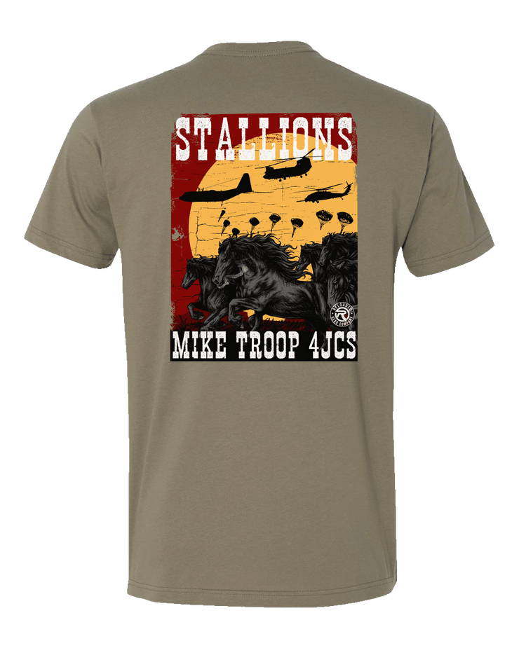 T100: "Stallions" Classic Cotton T-shirt (US Army, Mike Troop 4JCS) UTD Reloaded Gear Co. 