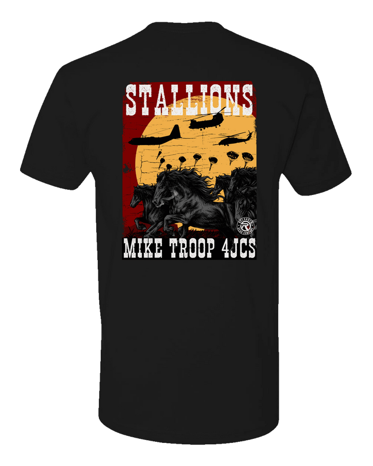 T100: "Stallions" Classic Cotton T-shirt (US Army, Mike Troop 4JCS) UTD Reloaded Gear Co. 