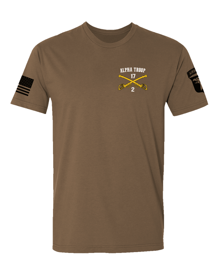 T150: "ALPHA TROOP" Eco-Hybrid Ultra T-shirt (US Army, 2-17 Cav) UTD Reloaded Gear Co. S Coyote Brown 