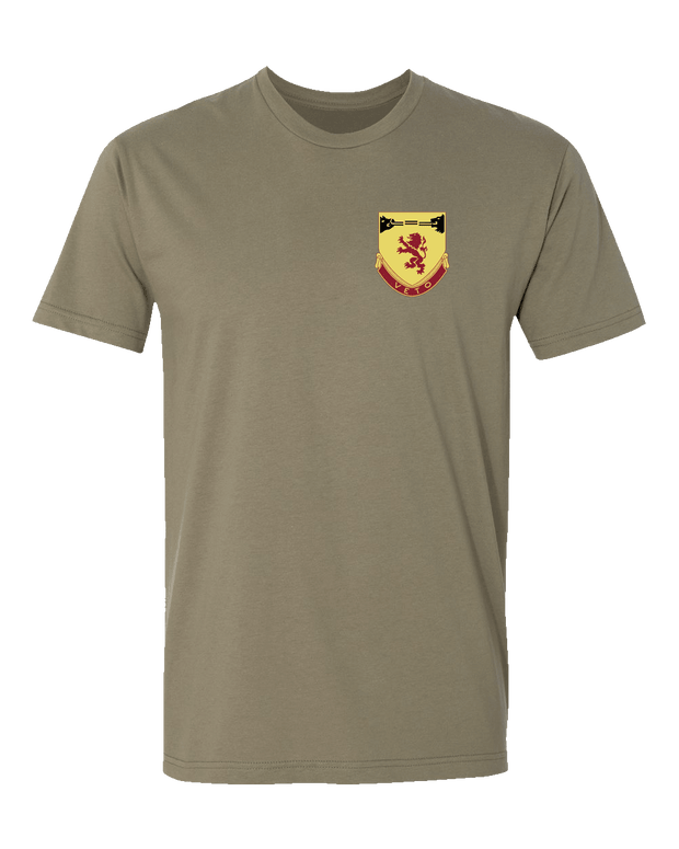 T150: "Carnage" Eco-Hybrid Ultra T-shirt (US Army, C Batt, 1-57 ADAR) UTD Reloaded Gear Co. S Army OCP Tan 