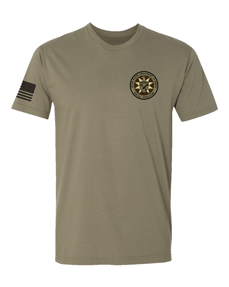 T150: "DOE Special Operations" Eco-Hybrid Ultra T-shirt (U.S. Dept of Energy) UTD Reloaded Gear Co. S Army OCP Tan 