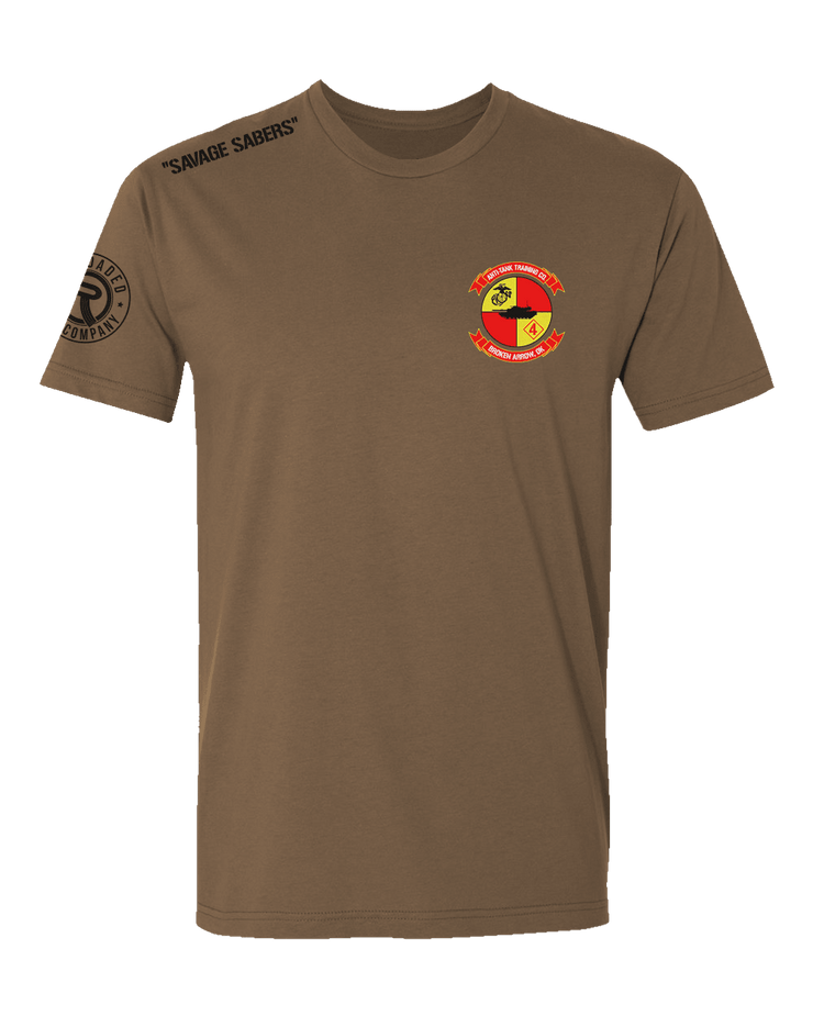 T150: "Savage Sabers" Eco-Hybrid Ultra T-shirt (USMC Anti-Tank Training Co.) UTD Reloaded Gear Co. S Coyote Brown 