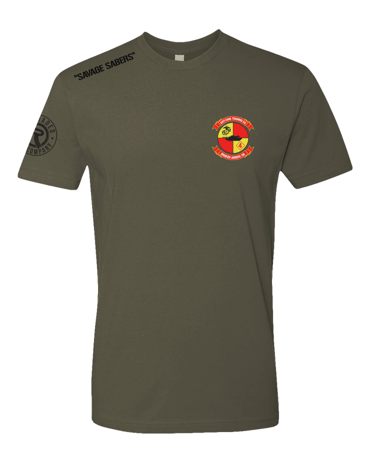 T150: "Savage Sabers" Eco-Hybrid Ultra T-shirt (USMC Anti-Tank Training Co.) UTD Reloaded Gear Co. S OD Green 