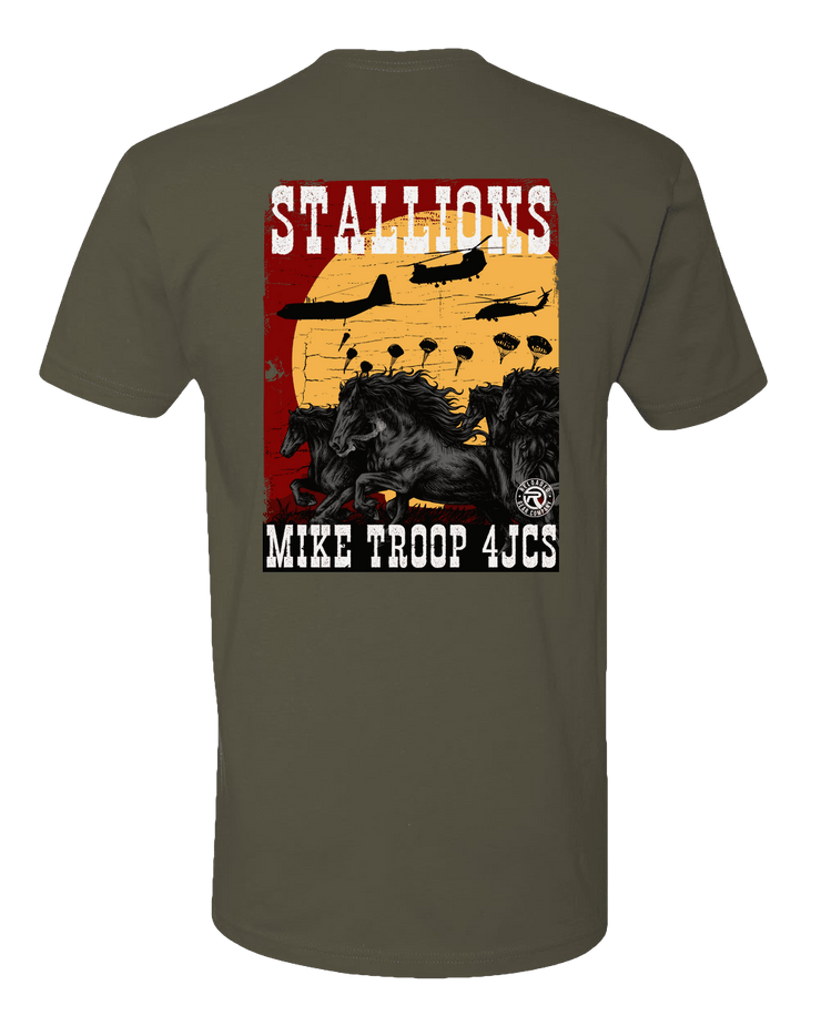 T150: "Stallions" Eco-Hybrid Ultra T-shirt (US Army, Mike Troop 4JCS) UTD Reloaded Gear Co. 