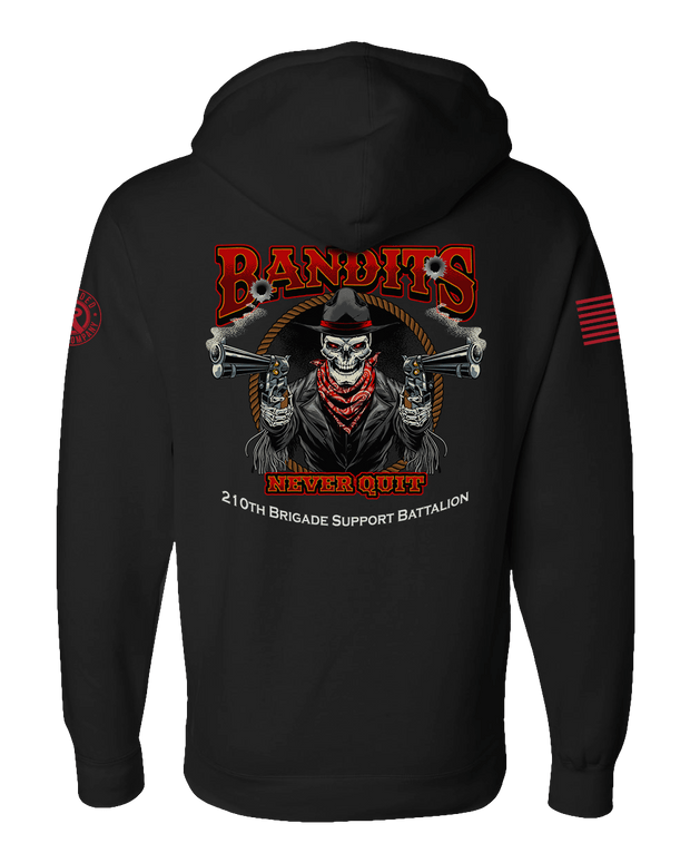 F400: "Bandits Never Quit" Heavy-Duty Hoodie (US Army, 210th BSB, B Co) UTD Reloaded Gear Co. 
