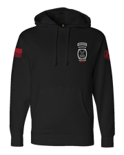 F400: "Bandits Never Quit" Heavy-Duty Hoodie (US Army, 210th BSB, B Co) UTD Reloaded Gear Co. S Black Pullover