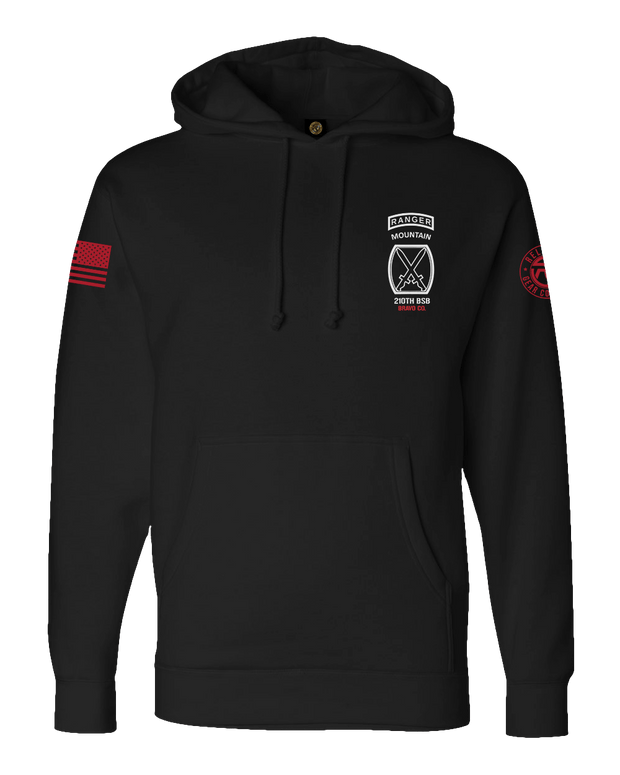 F400: "Bandits Never Quit" Heavy-Duty Hoodie (US Army, 210th BSB, B Co) UTD Reloaded Gear Co. S Black Pullover