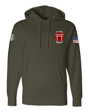 F400: "Call The Doc" Heavy-Duty Hoodie w/Flag (USN 9th ESB Medical) UTD Reloaded Gear Co. S OD Green Pullover