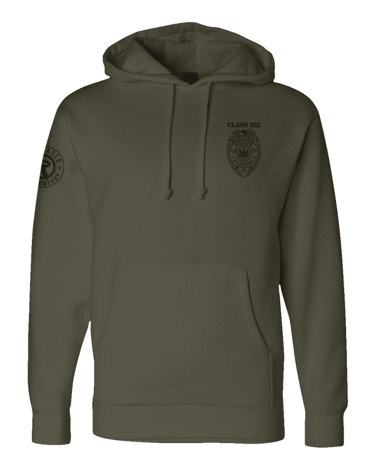 F400: "Die Living" Everyday Hoodie (Class 122, PA Municipal Police Academy) UTD Reloaded Gear Co. S OD Green Pullover
