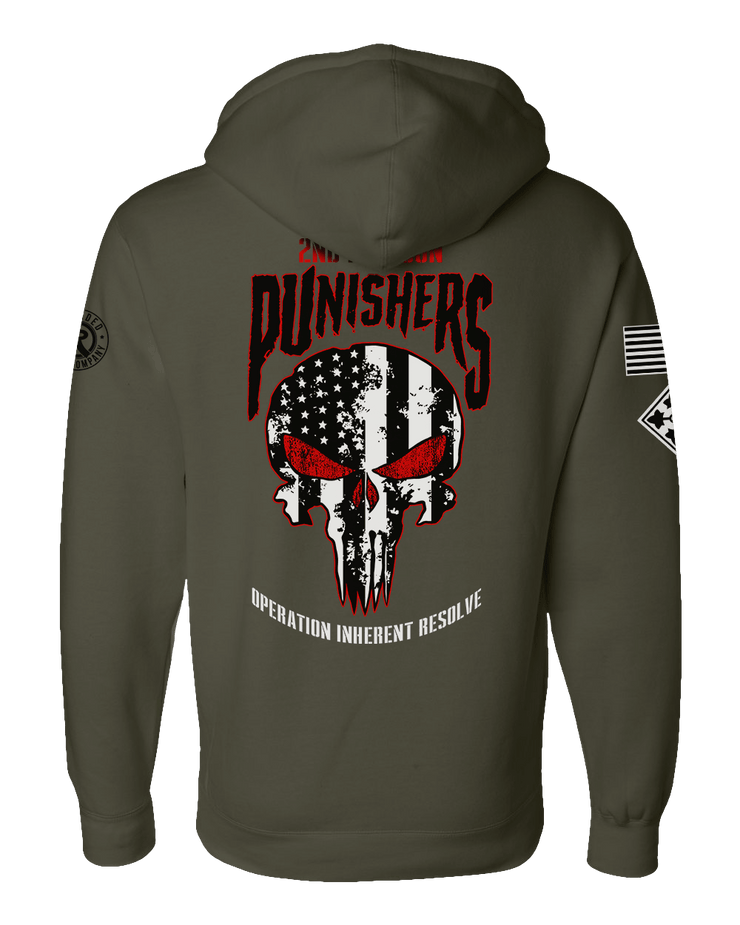F400: "Punishers" Heavy-Duty Hoodie (US ARMY: B CO, 299 BEB) UTD Reloaded Gear Co. 