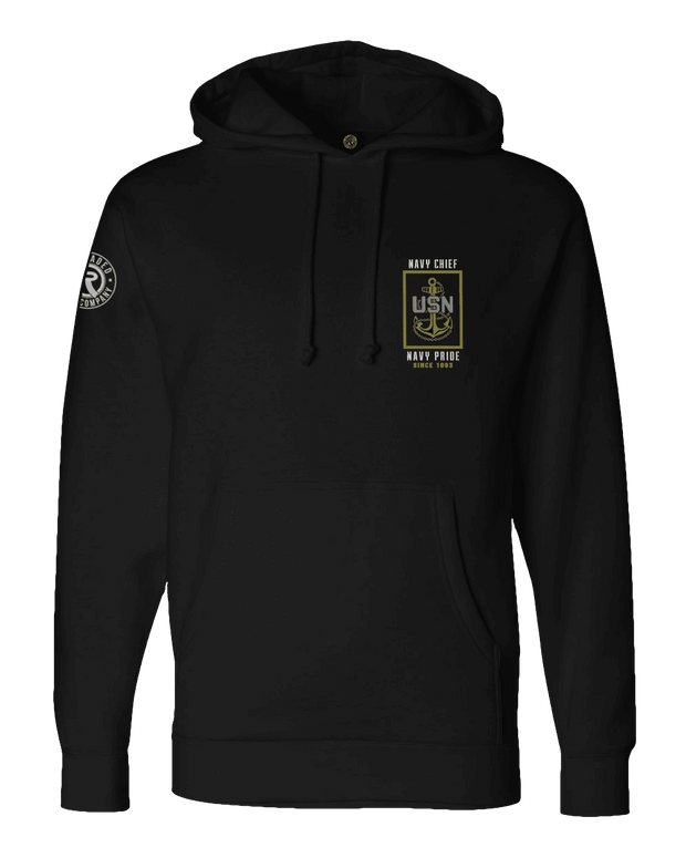 F400: "US Navy Chiefs" Everyday Hoodie (US Naval District Washington) UTD Reloaded Gear Co. S Black Pullover