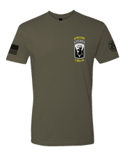 T100: "Aggressor Battery" Classic Cotton T-shirt (MA ARNG, 1-101 FA A-BTRY) UTD Reloaded Gear Co. S OD Green 