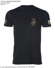 T100: "Ali Al Salem Fire Dept." Classic Cotton T-shirt (for USAF 386th ECES) UTD Reloaded Gear Co. S Black 