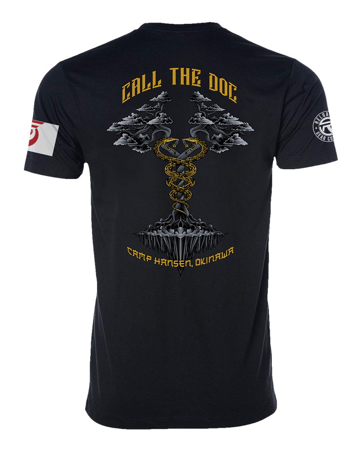 T100: "Call The Doc" Classic T-shirt w/Flag (USN 9th ESB Medical) UTD Reloaded Gear Co. 