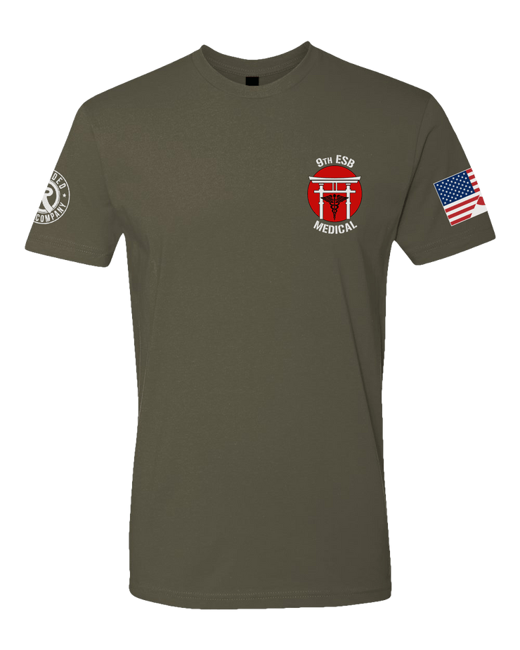 T100: "Call The Doc" Classic T-shirt w/Flag (USN 9th ESB Medical) UTD Reloaded Gear Co. S OD Green 