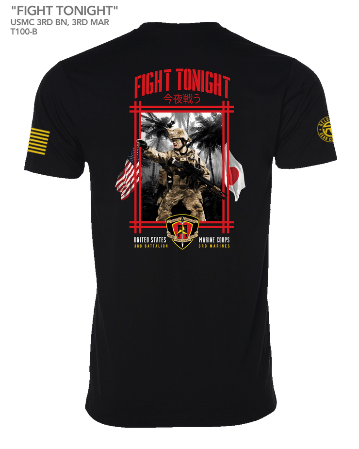 T100: "Fight Tonight" Classic Cotton T-shirt (USMC 3rd Battalion, 3rd Marines) UTD Reloaded Gear Co. 