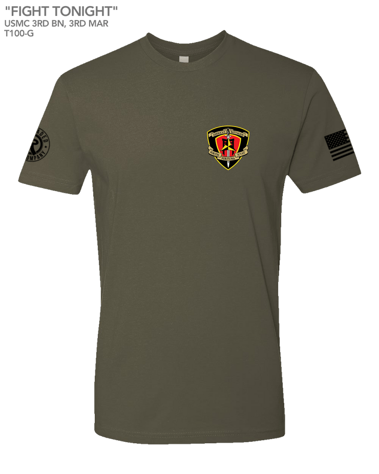 T100: "Fight Tonight" Classic Cotton T-shirt (USMC 3rd Battalion, 3rd Marines) UTD Reloaded Gear Co. S OD Green 