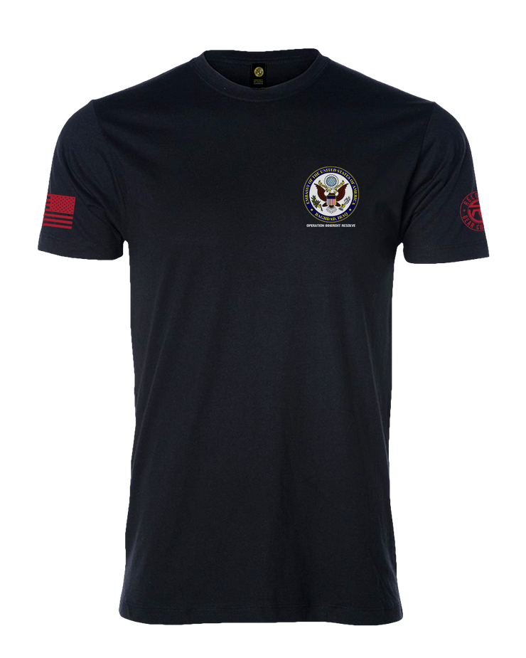 T100: "Four Horsemen" Classic Cotton T-shirt (MA ARNG 1-101 FA A-BTRY) UTD Reloaded Gear Co. XS Black 