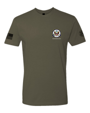 T100: "Four Horsemen" Classic Cotton T-shirt (MA ARNG 1-101 FA A-BTRY) UTD Reloaded Gear Co. XS OD Green 