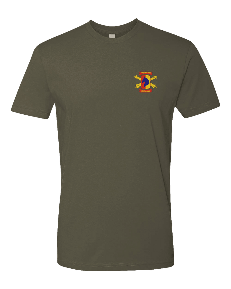 T100: "Headhunter" Classic Cotton T-shirt (1-623rd FAR, Alpha Btry) UTD Reloaded Gear Co. S OD Green 